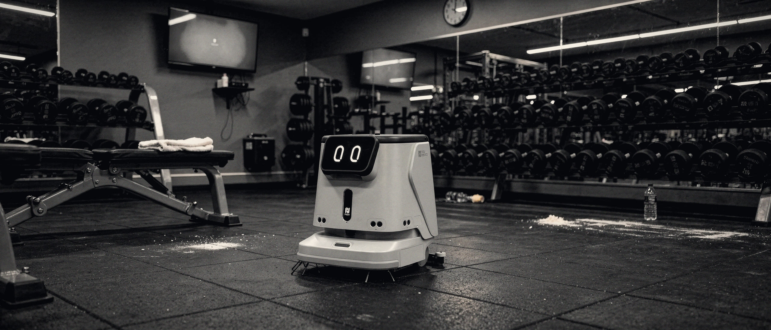Autonomer Reinigungsroboter im Einsatz — Fitnessstudios