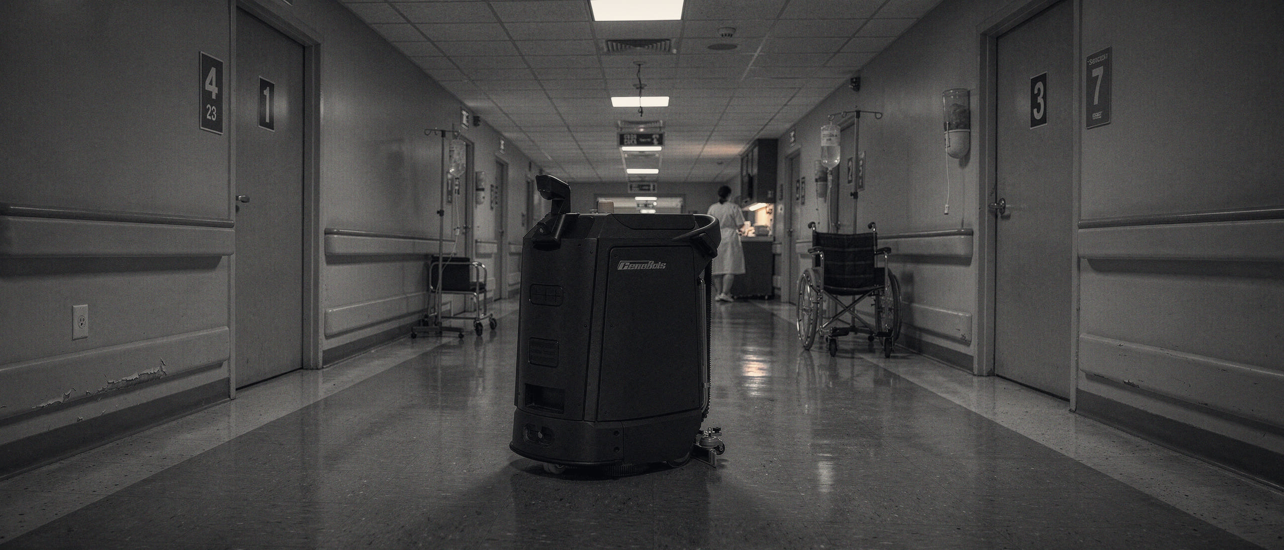 Autonomer Reinigungsroboter im Einsatz — Krankenhäuser